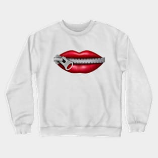 Mouth Shape with Zipper Crewneck Sweatshirt